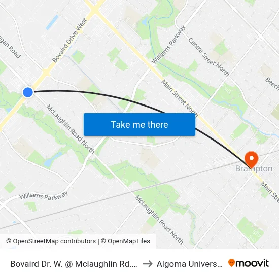 Bovaird Dr. W. @ Mclaughlin Rd. N. to Algoma University map