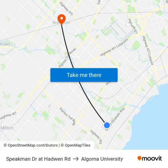 Speakman Dr at Hadwen Rd to Algoma University map