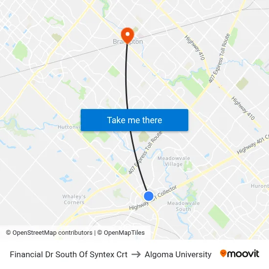 Financial Dr South Of Syntex Crt to Algoma University map