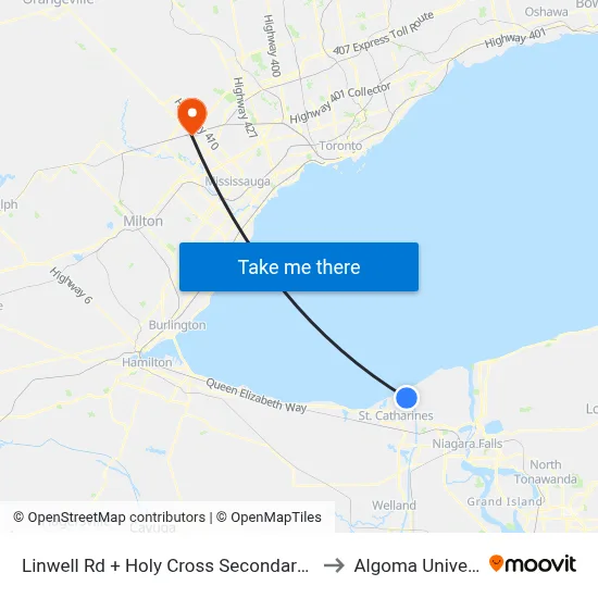 Linwell Rd + Holy Cross Secondary School to Algoma University map