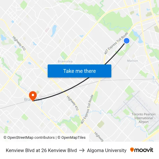 Kenview Blvd at 26 Kenview Blvd to Algoma University map