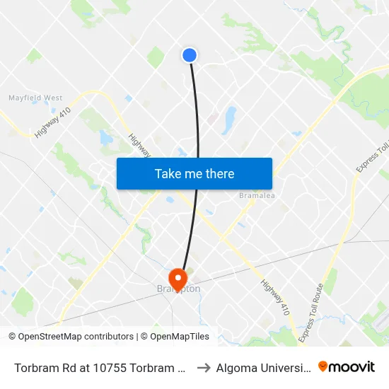 Torbram Rd at 10755 Torbram Rd to Algoma University map