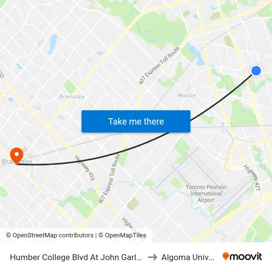 Humber College Blvd At John Garland Blvd to Algoma University map