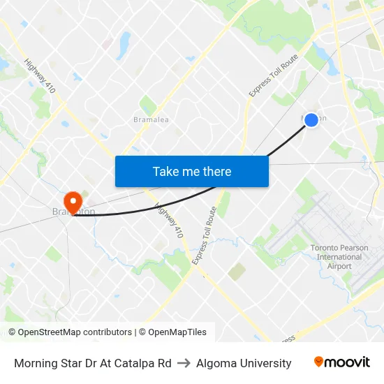 Morning Star Dr At Catalpa Rd to Algoma University map