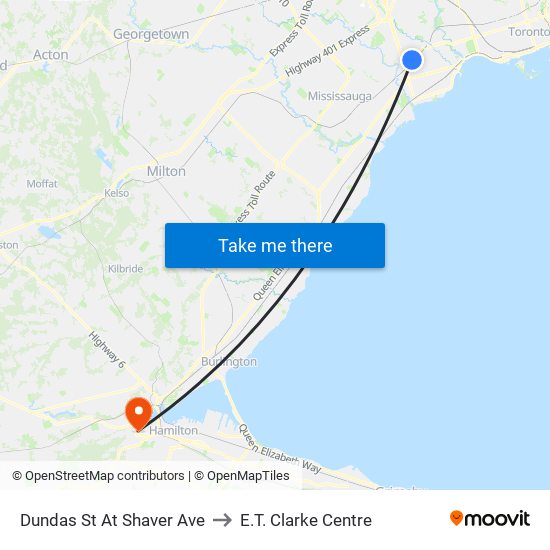 Dundas St At Shaver Ave to E.T. Clarke Centre map