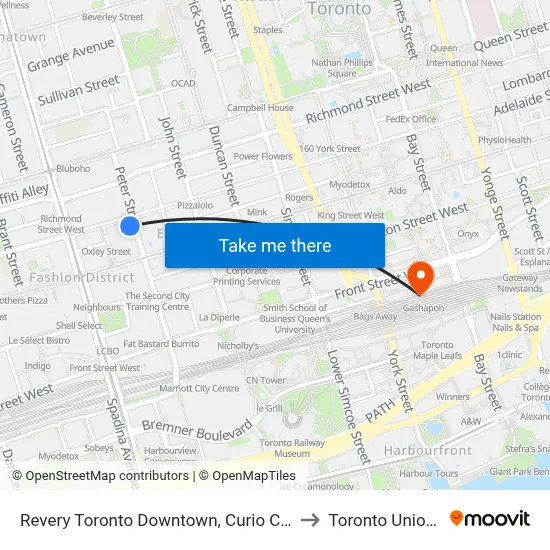 Revery Toronto Downtown, Curio Collection by Hilton to Toronto Union Station map