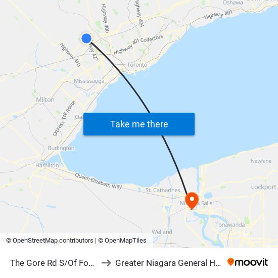 The Gore Rd S/Of Fogal Rd to Greater Niagara General Hospital map