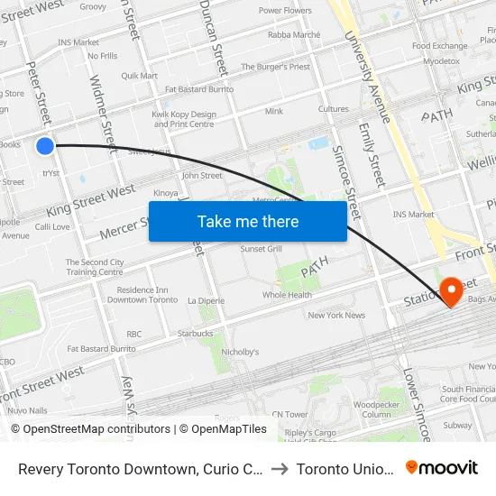 Revery Toronto Downtown, Curio Collection by Hilton to Toronto Union Station map