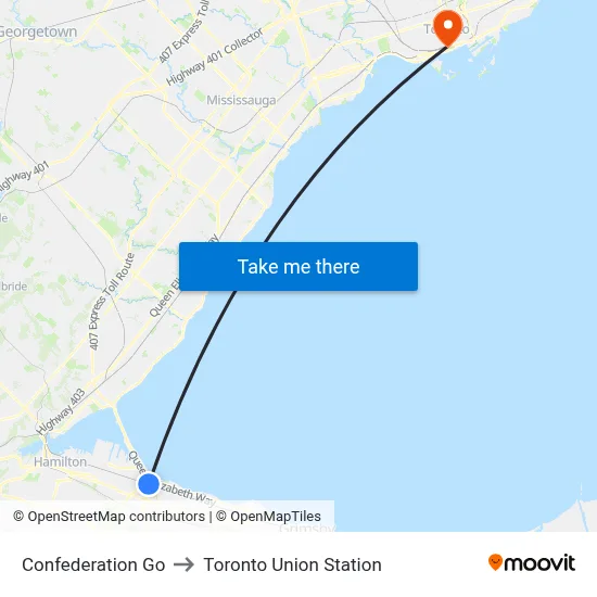 Confederation Go to Toronto Union Station map