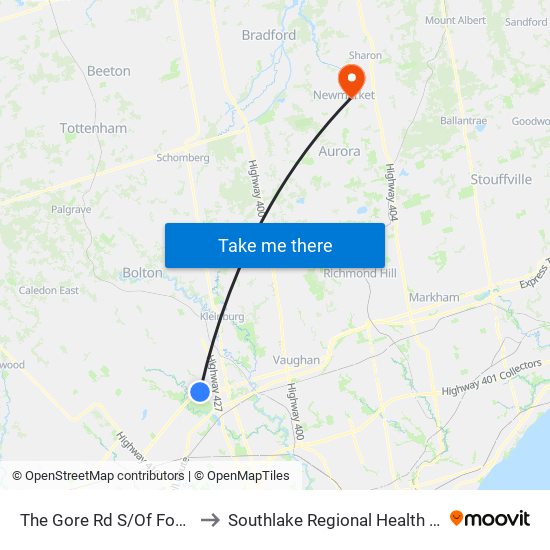 The Gore Rd S/Of Fogal Rd to Southlake Regional Health Centre map