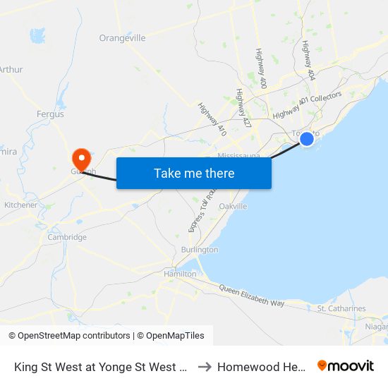 King St West at Yonge St West Side - King Station to Homewood Health Centre map