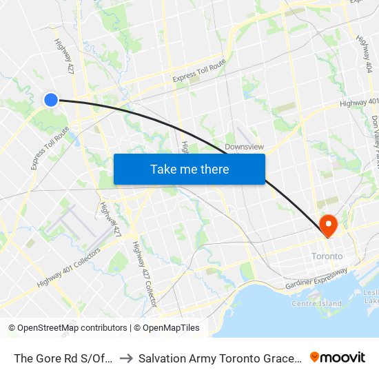 The Gore Rd S/Of Fogal Rd to Salvation Army Toronto Grace Health Centre map