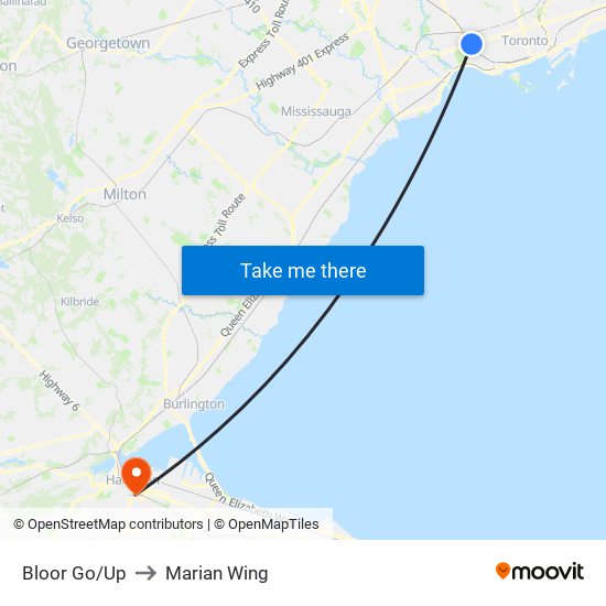 Bloor Go/Up to Marian Wing map