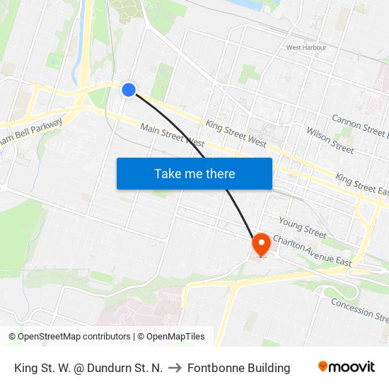 King St. W. @ Dundurn St. N. to Fontbonne Building map