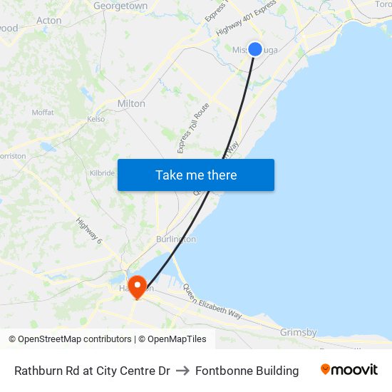 Rathburn Rd at City Centre Dr to Fontbonne Building map