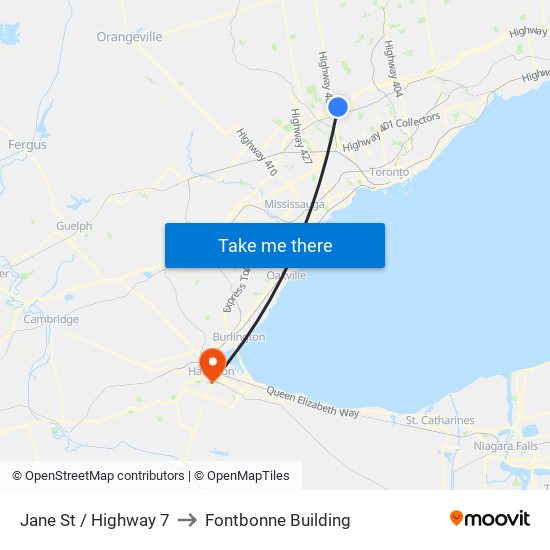 Jane St / Highway 7 to Fontbonne Building map