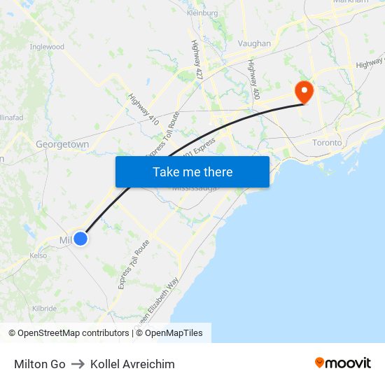 Milton Go to Kollel Avreichim map