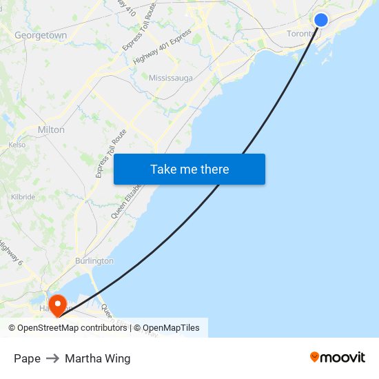 Pape to Martha Wing map