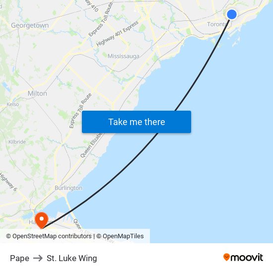 Pape to St. Luke Wing map