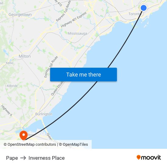 Pape to Inverness Place map