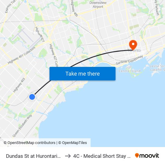 Dundas St at Hurontario St to 4C - Medical Short Stay Unit map