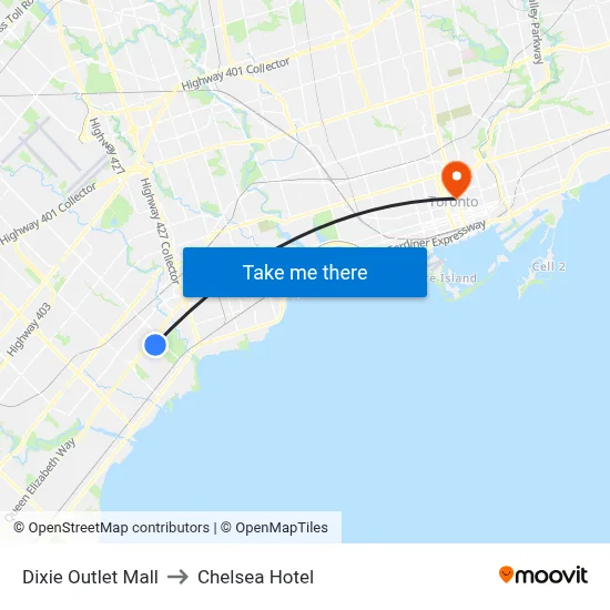 Dixie Outlet Mall to Chelsea Hotel map