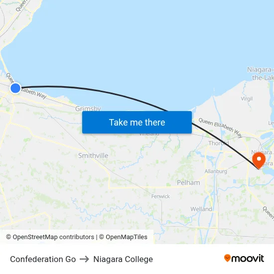 Confederation Go to Niagara College map