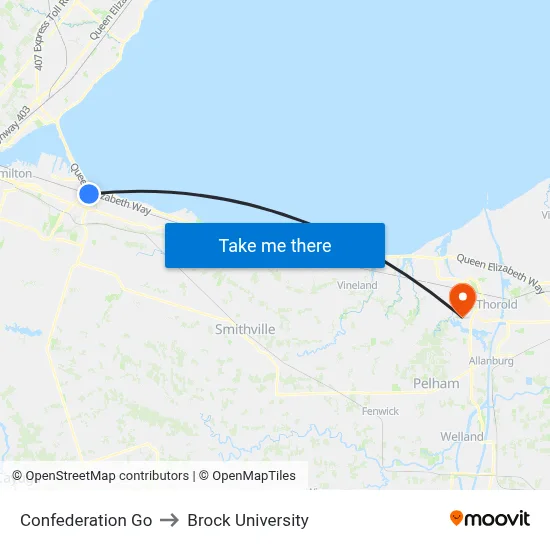 Confederation Go to Brock University map