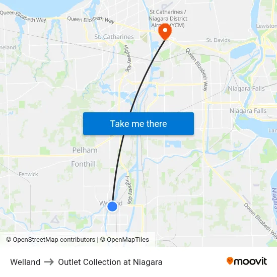 Welland to Outlet Collection at Niagara map