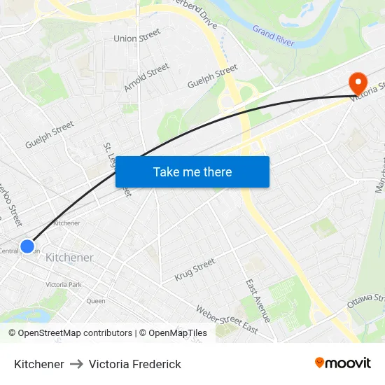 Kitchener to Victoria Frederick map
