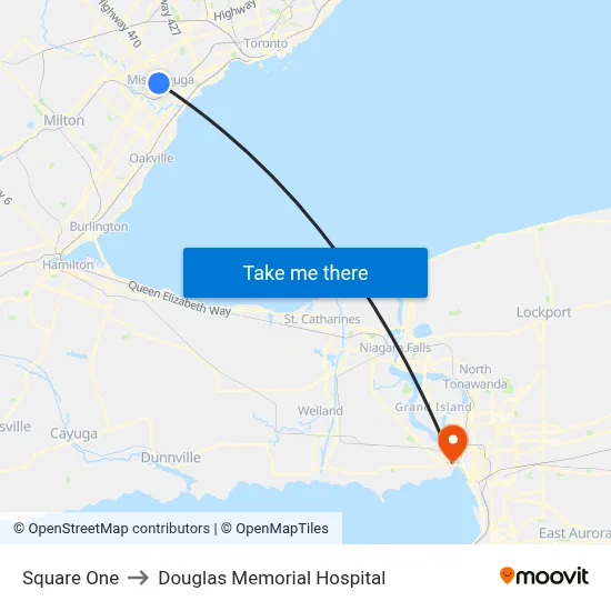 Square One to Douglas Memorial Hospital map