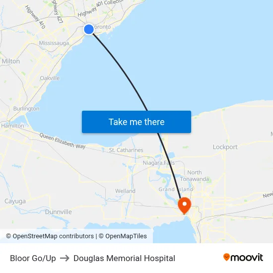 Bloor Go/Up to Douglas Memorial Hospital map