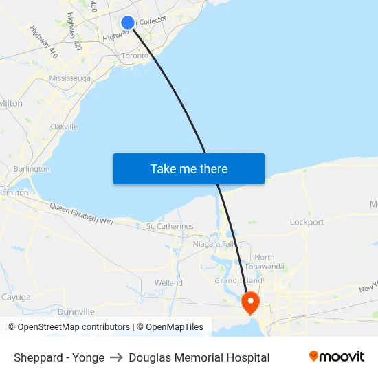 Sheppard - Yonge to Douglas Memorial Hospital map