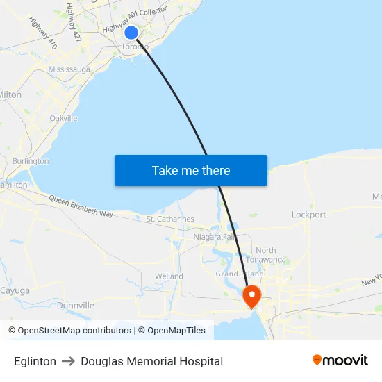 Eglinton to Douglas Memorial Hospital map