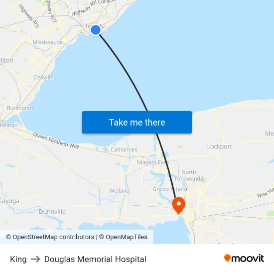 King to Douglas Memorial Hospital map