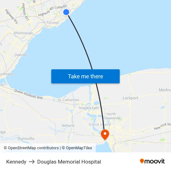 Kennedy to Douglas Memorial Hospital map