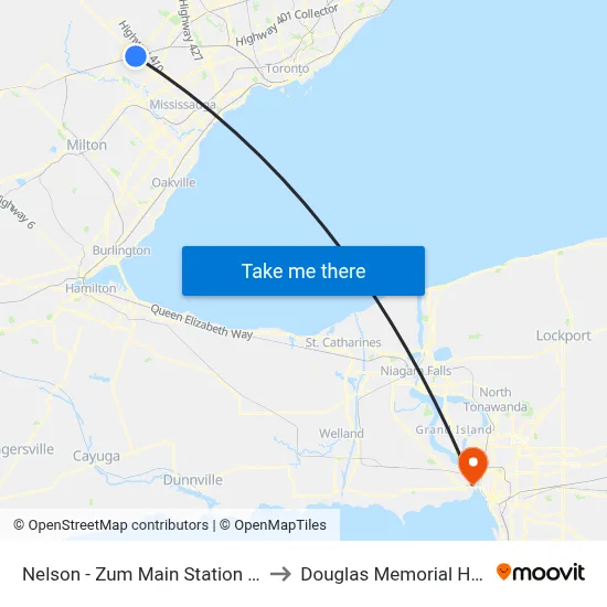 Nelson - Zum Main Station Stop Sb to Douglas Memorial Hospital map