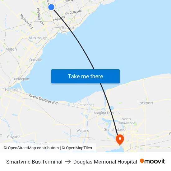 Smartvmc Bus Terminal to Douglas Memorial Hospital map