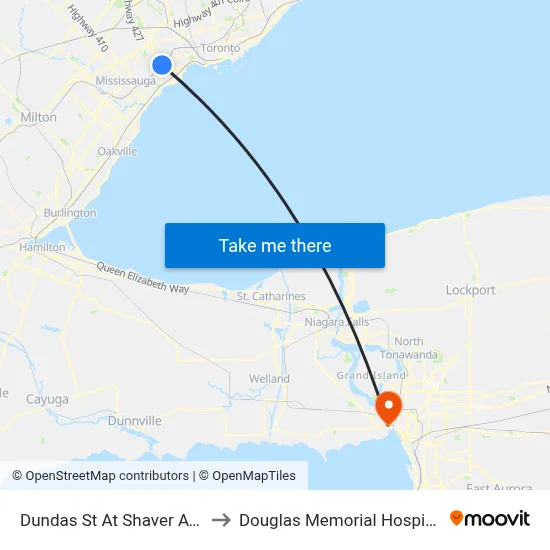Dundas St At Shaver Ave to Douglas Memorial Hospital map