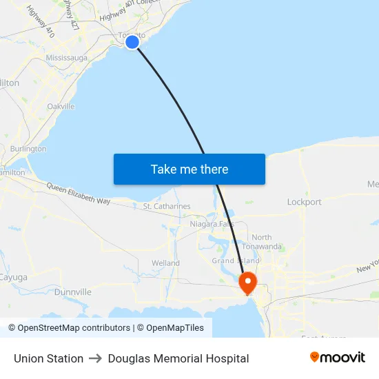 Union Station to Douglas Memorial Hospital map