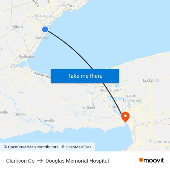 Clarkson Go to Douglas Memorial Hospital map