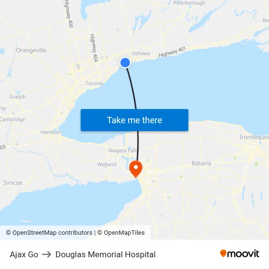 Ajax Go to Douglas Memorial Hospital map