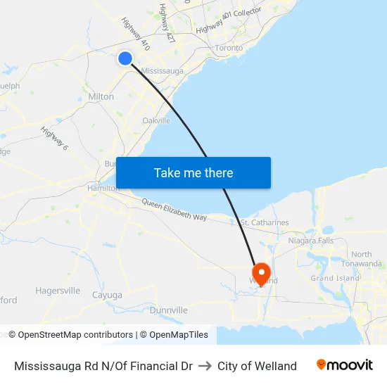 Mississauga Rd N/Of Financial Dr to City of Welland map