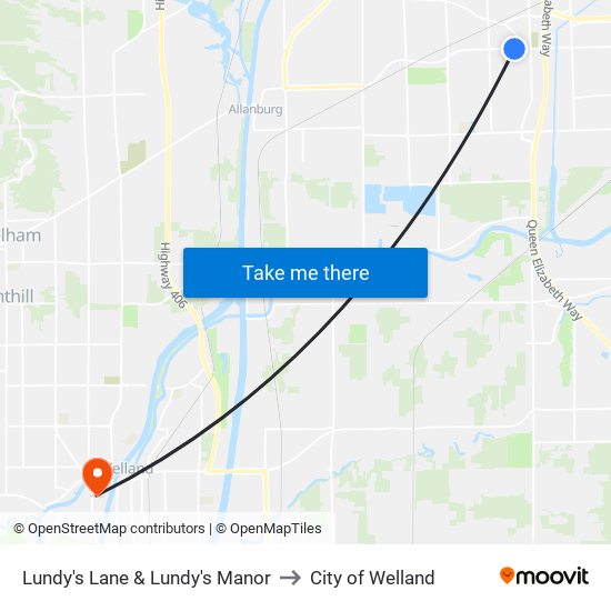 Lundy's Lane & Lundy's Manor to City of Welland map