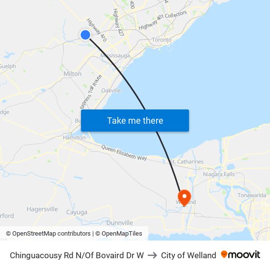 Chinguacousy Rd N/Of Bovaird Dr W to City of Welland map