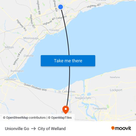 Unionville Go to City of Welland map
