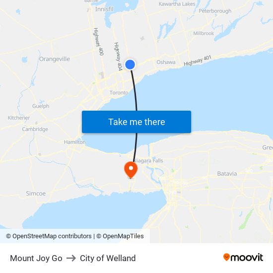 Mount Joy Go to City of Welland map