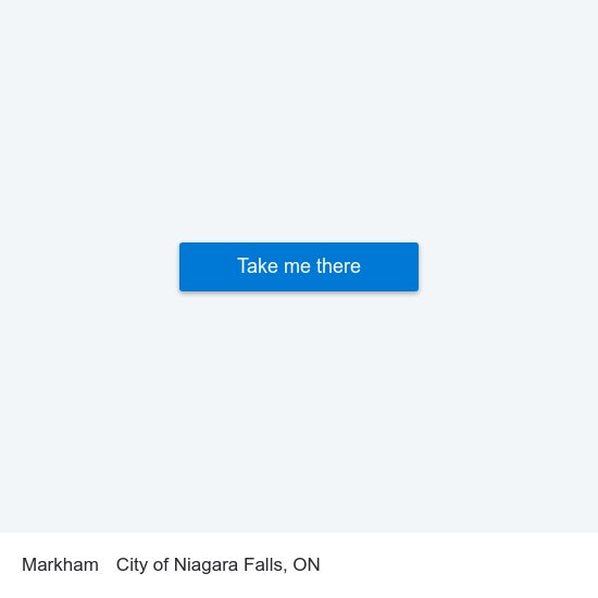 Markham to City of Niagara Falls, ON map