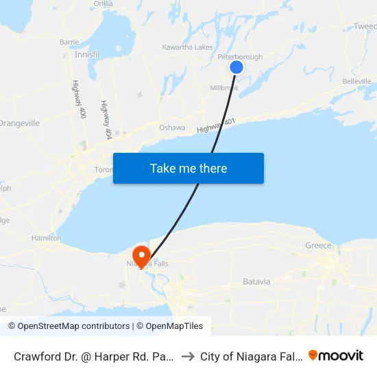 Crawford Dr. @ Harper Rd. Park & Ride to City of Niagara Falls, ON map