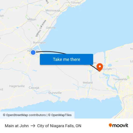 Main at John to City of Niagara Falls, ON map